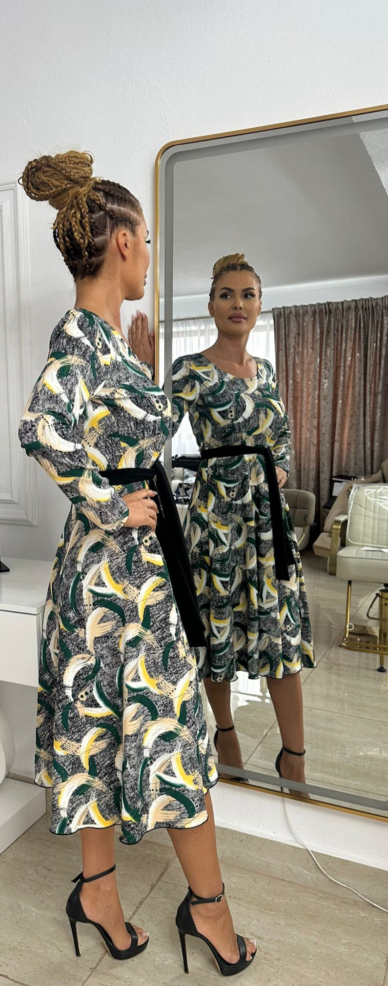 Rochie Clos Cu Cordon - Print 1