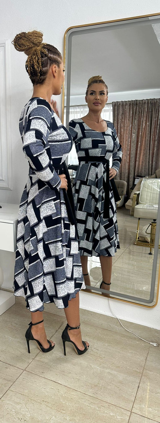 Rochie Clos Cu Cordon - Print 4